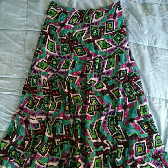 NY Collection Colorful Skirt Size L - Picture 4 of 5